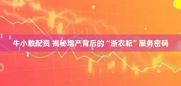 牛小散配资 揭秘增产背后的“浙农耘”服务密码